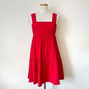 Amanda Uprichard Red Crepe Mitzi mini dress size Small preowned